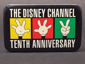 Disney Channel Button 3 Hands Up 10th Anniversary Vintage 1993 Collectible - Picture 1 of 5