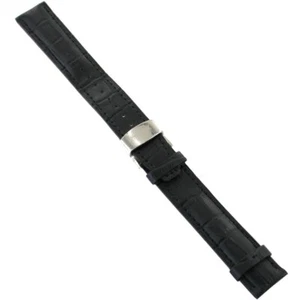 Correa de repuesto Ingersoll para relojes cuero negro cocodrilo plegable Si 21mm XL - Imagen 1 de 3