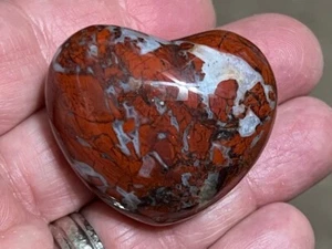 GORGEOUS, 1  3/4 ", MULTICOLOR MOOKAITE JASPER" PUFFY"  HEART, WESTERN AUSTRALIA - Picture 1 of 15