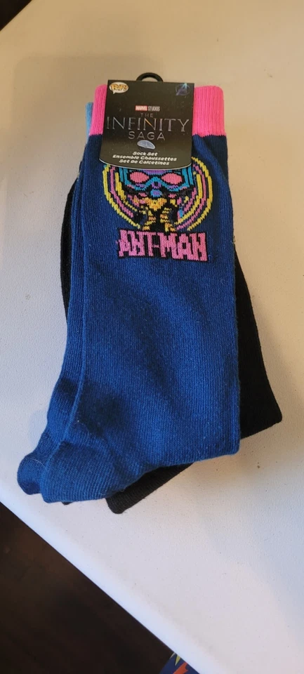 Funko POP Marvel Avengers 3pk Crew Socks - Ant-Man Black Panther Cpt Mvl