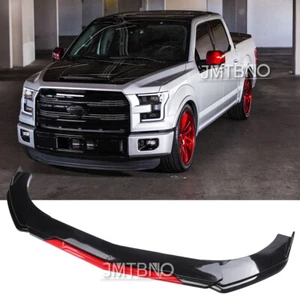 Glossy Red For Ford F150 F-150 Truck Front Bumper Lip Splitter Spoiler Body Kit - Picture 1 of 11