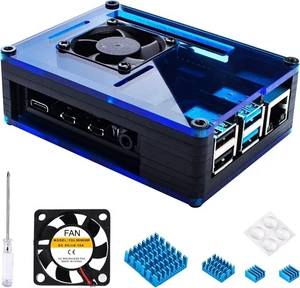 Raspberry Pi 4 Case With Fan Cooling , 4 Pcs Aluminum Heat Sink - Picture 1 of 6