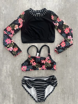 Conjunto de traje de baño para niñas 3 piezas talla 6/6x negro Foto 1 de 2