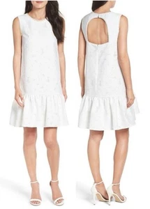 Vestido Maggy London Encaje Volantes 10P Blanco Sin Mangas Recorte Espalda $138 Nordstrom - Imagen 1 de 8