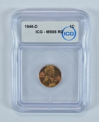 1946-D Lincoln Wheat Cent MS66 RD ICG *7240 - Image 1 of 4