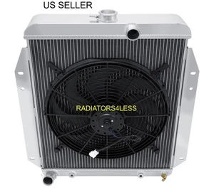 CHAMPION 3 ROW ALUMINUM RADIATOR 16" FAN 64-70 DODGE A100 PICKUP TRUCK VAN V8 - Picture 1 of 3