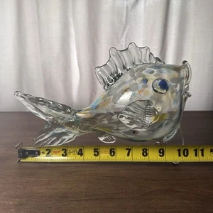 Kunstglas mundgeblasen groß Glas Kugelfisch Murano Stil Markenlos bunt - Bild 1 von 14