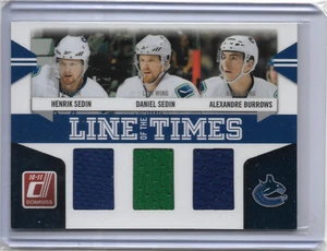 2010-11 DONRUSS LINE OF THE TIMES ALEX BURROWS, HENRIK & DANIEL SEDIN #2 CANUCKS - Bild 1 von 2