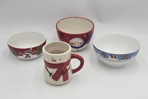 Vacanze e Pupazzo di Neve Varietà di Ciotole e Tazza Natale - Foto 1 di 10