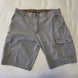 WearFirst Cargo Shorts Herren Gr. 38 grau Wandern Ripstop Stretch Reißverschlusstasche - Bild 1 von 12