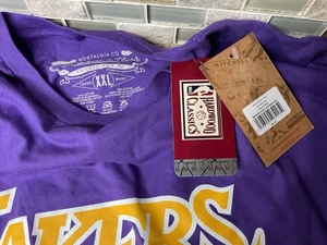 Mitchell & Ness Mens NBA Los Angeles LA Lakers T-Shirt Purple Sz XXL 48x32” New - Picture 1 of 11