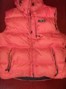 POLO RALPH LAUREN ORANGE RLX DOWN VEST SIZE XL - Picture 1 of 4