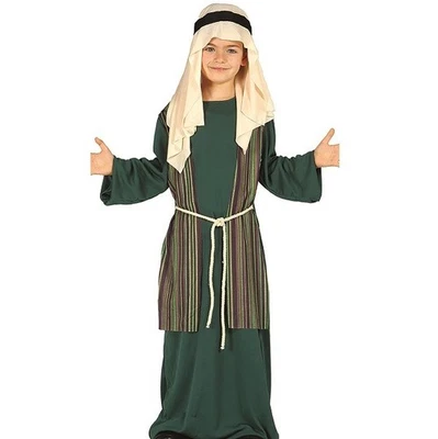 Childs Nativity Shepherd or Joseph Fancy Dress Costume Christmas Kids Green fg - Image 1 of 4