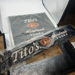 TITO'S HANDMADE VODKA BLACK RUBBER BAR MAT SET OF 2 Brand New Bar And Rail Mats - Picture 1 of 1