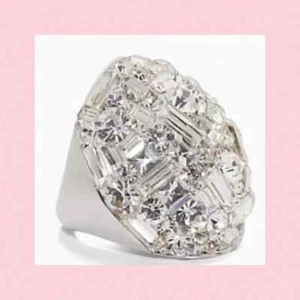 KATE SPADE NWT ''BRILLIANT STATE" X-LARGE RHINESTONE COCKTAIL RING SIZE 5 - Picture 1 of 10