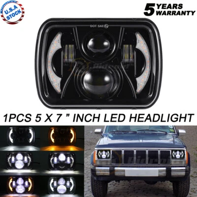 For Freightliner FL50 FL60 FL70 FL80 Peterbilt 357 358 5x7 7x6" LED Headlight 1X - Image 1 of 4