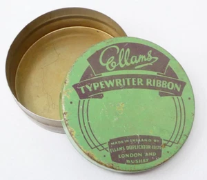 Typewriter Ribbon Tin Ellams Green Office Tin London Bushey Mid Century - Picture 1 of 5