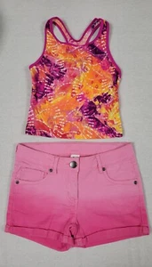 Lot 2 ~Summer Beach Outfit Speedo Size 7 Here There Girls Sz 10 Pink Jean Shorts - Picture 1 of 10