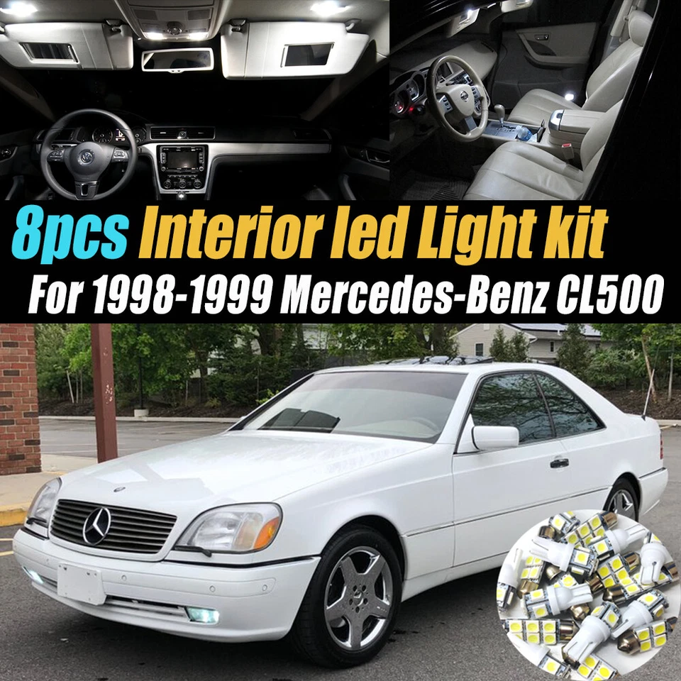 Kit de 8 bombillas LED blancas interiores de coche para Mercedes-Benz CL500 1998-1999 Foto 1 de 4