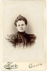 Circa 1890'S Cabinet Card Victorian Woman Black Dress & Glasses Howe Chicago Il