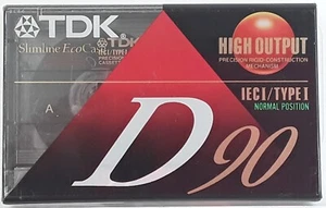 TDK D90 (4) High Output Blank Audio Cassette IECI/Type 1 Normal Position slimlin - Picture 1 of 4