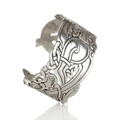 Keltischer Armreif aus Irland – Handgefertigter Celtic Cuff aus Zinn - Bild 1 von 3