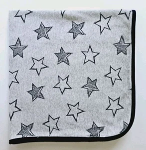 First Impressions Navy Gray Stars Stripe Cotton Baby Blanket Receiving Lovey - Picture 1 of 6