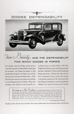1931 DODGE SIX SEDAN Original Vintage Advertisement ~ MSRP $845