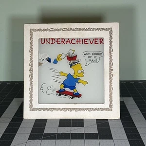 Vintage The Simpsons Bart Simpson Carnival Prize Glas Poster Underachiever 90er - Bild 1 von 7