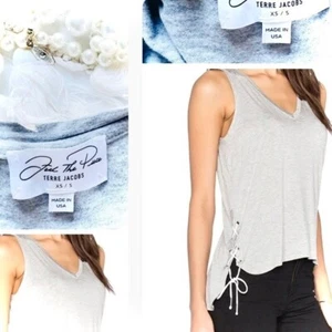 FEEL THE PIECE | XS / S | Crosser Tank Heather Grey Grommet Rivet Lace MSRP$108 - Picture 1 of 16