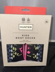 Hunter Boot Socks Fleece Arcade OZONE/SOLAR Size XL (4-6) - Picture 1 of 5