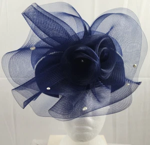 Diseñado por Sylvia, Nueva York y San Luis, Tule Azul Real con Perla Imitada Sombrero para Mujer EE. UU. - Imagen 1 de 14