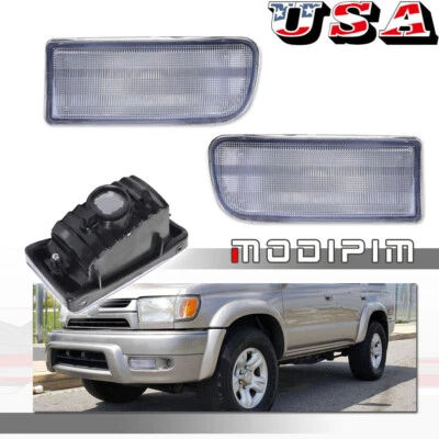 2x Luz de señal de giro de esquina de parachoques delantero con lente transparente para Toyota 4Runner 1999-2002 Foto 1 de 4