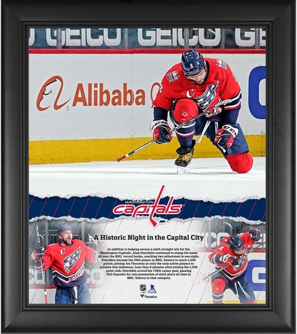 Alex Ovechkin Washington Capitals Framed 15x17 1300th NHL Point Collage Cover