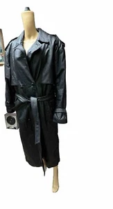 Vintage Hind Leather Lined Trenchcoat NWT Size Medium - Picture 1 of 19
