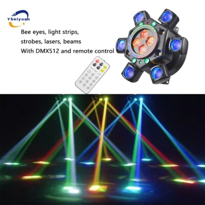 Moving Head Dyed Bee Eye Light Strip Effect Light DMX512 Remote Control For DJ - Image 1 of 4