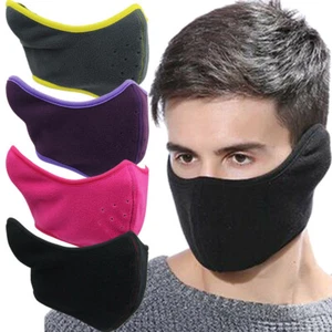 Winter Fleece Face Mask Windproof Ear Warmer Ear Muffs Skiing Thermal Face Cover - Picture 1 of 25