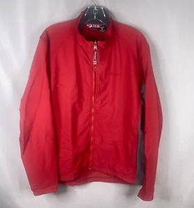 Marmot Jacket Mens Medium Red Gray Full Zip Nylon Soft Shell Unlined Pockets - Picture 1 of 12