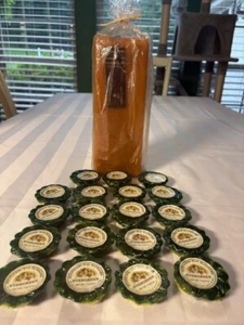 Global gift industries/ scented pillar candle/ 10” tall & 19 tea light evergrn - Picture 1 of 5