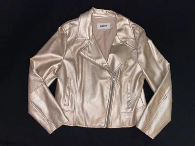 BB Dakota Rose Gold Faux Leather Motorcycle Jacket Adult M - Image 1 of 4