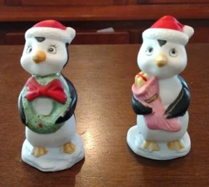 VTG Set Of 2 Flambro Penguin Christmas Figure Used Good Condition. BJB - Picture 1 of 16