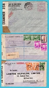 PERU 3 censored air covers 1941-43 Lima, Callao to England - Picture 1 of 2