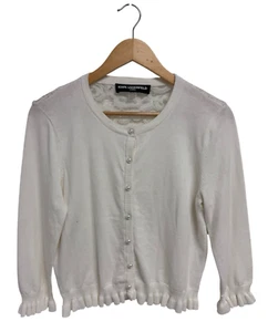 Karl Lagerfeld Paris women's cardigan sweater white laces back size M - Picture 1 of 13