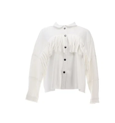 Haute Hippie Tribe Imitación Gamuza Flecos Chaqueta Blanca 2X Nueva Sin Etiquetas (543) Foto 1 de 4