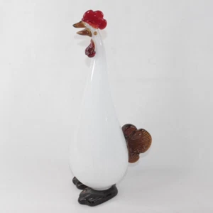 Glass Art Chicken Rooster Multi-Color Colorful 13" Tall Figurine Murano Style - Picture 1 of 13