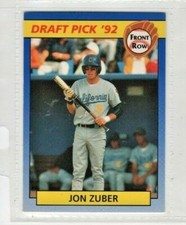 1992 Front Row Draft Pick '92 Baseball Card # 97 Jon Zuber
