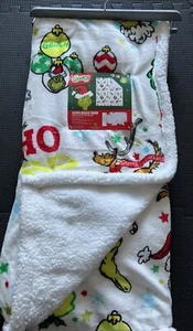 The Grinch Sherpa Backed Throw Blanket 50in X 60 In Super Soft New Christmas - Picture 1 of 5