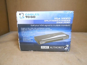 CABLES TO GO PORT AUTHORITY 2 VGA VIDEO SPLITTER/EXTENDER 2/4/8 PORT - Picture 1 of 5