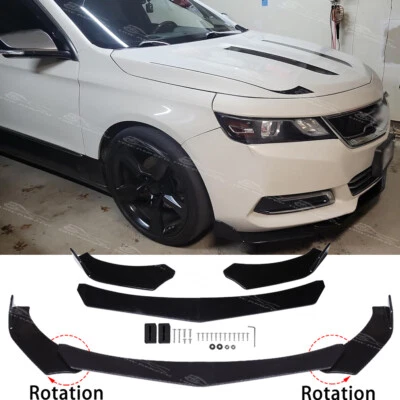 Kit divisor de labios alerón parachoques delantero negro brillante para Chevrolet Impala 2007-2020 Foto 1 de 4