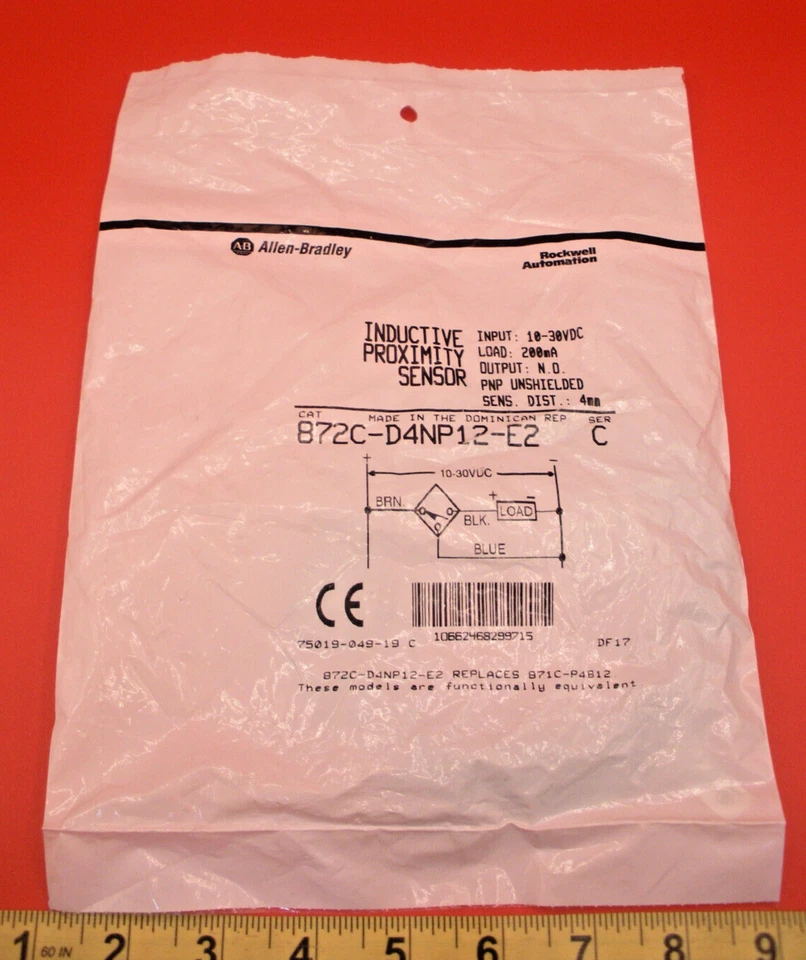 1pc Allen Bradley Inductive Proximity Sensor 872c-d4np12-e2